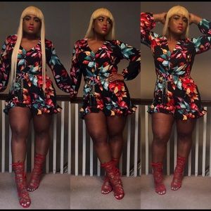 Floral Romper Plus Size